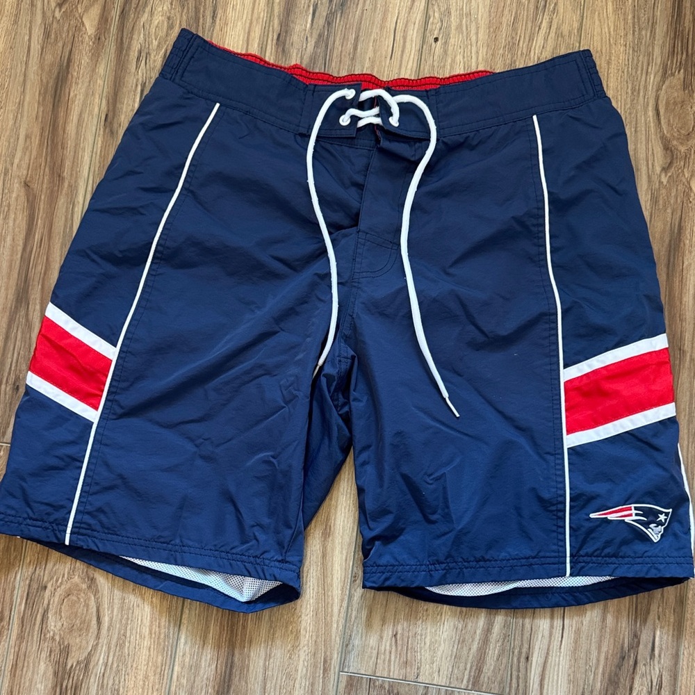 NFL Patriots Navy and Red Swim Trunks